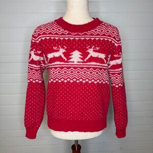Red Knit Christmas Sweater – One Size